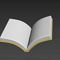 Cartoon book unfolded book 3d model