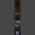 Black Pistol with Wooden Grip and Long Barrel Detailed View