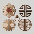 Chinese handle copper handle combination 3d model