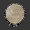 Decorative Handmade Drum With Leather Head And Carved Wooden Body For Living Supplies