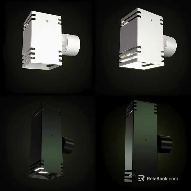Modern Minimalist Wall Lamps with White and Black Finishes and Sleek Structure for Indoor Decoration 3d model 