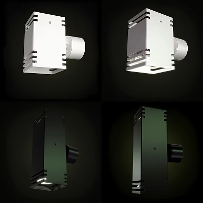 Modern Minimalist Wall Lamps with White and Black Finishes and Sleek Structure for Indoor Decoration 3d model