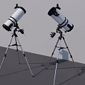Two White Telescope Playground Equipment With Black Parts And Tripods