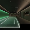 Modern SPA Sauna Interior With Green Wall Arched Ceiling Illuminated Floor And Digital Clock
