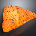 Triangular Golden Brown Bread With Black And Red Seeds And Toasted Texture 3d model