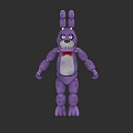 Purple Cartoon Rabbit Electric Toy With Red Bowtie And Mechanical Joints