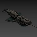 Game Movie Character Sci Fi Creature With Mechanical Design And Textured Surface