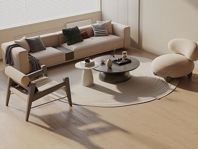 Modern sofa coffee table combination 3d model