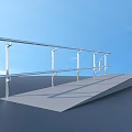 Sturdy Metal Railed Accessible Ramp Platform With Smooth Surface Design Structure 3d model