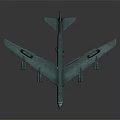 Teal Military Aircraft 3D Model With Large Wings Multiple Engines And Reflective Surface