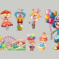 2D cartoon clown character IP image 3d model