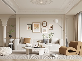 French Living Room 3d model