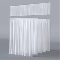 White Modern Curtains With Lightweight Vertical Fabric Design For Windows
