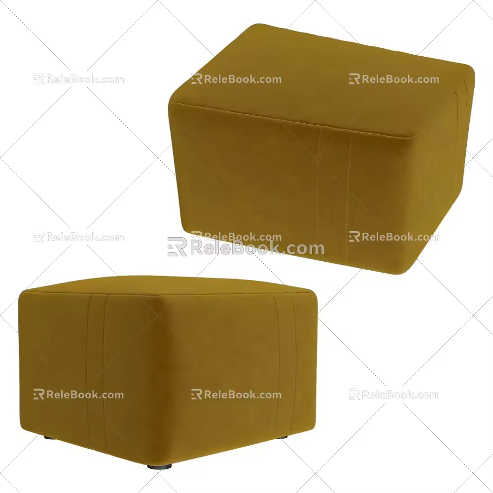 Enigma Modern Fabric Tofu Stool 18 3d model