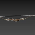 Traditional Decorative Bow With Ornate Carved Patterns And Metal Accents As Ancient Weapon