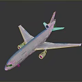 White Airplane With Two Wings Two Engines Long Fuselage And Dark Background 3d model