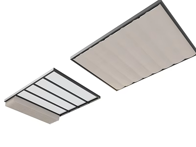 Modern Sunshade Awnings with Striped and Solid Canopy Design for Outdoor Areas 3d model