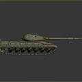 Military Tank With Heavy Duty Tracks Long Barrel Cannon And Detailed Armored Turret Design