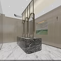 Modern Spacious Public Service Hall With Vertical Green Wall And Large Glass Skylight Interior Design
