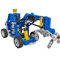Building Blocks Mechanical Vehicle Model in Blue and Yellow with Wheels and Gear Mechanisms