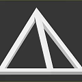 White Geometric Pyramid Frame Structure With Triangular Design And Reflective Surface