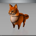3D Rendered Orange Fox With White Chest On Simple Gray Background