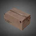 Brown Cardboard Box Strapped With Transparent Tape And Black Text Arrows