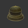 Ancient Bronze Vessel With Domed Lid And Side Handles On Base