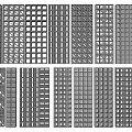 Decorative Metal Partition Panels With Various Grid And Pattern Designs For Interior 3d model