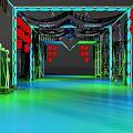 Traditional Style Commercial Equipment Archway With Red Lanterns And Green Roof