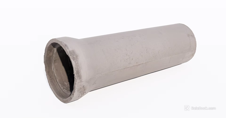 Durable Concrete Construction Pipe With Cylindrical Shape For Building Projects 3d model 