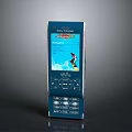 Blue Handheld Electronic Gaming Device For Wii Discovery With Screen Displaying Snowboarder