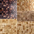 Wooden Background Wall With Diverse Natural Grain Patterns And Various Wood Textures 3d model