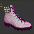 Stylish White Boots With Black Laces Chunky Sole And Cuffed Ankle Design