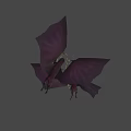 Game Movie Character Red Dragon With Large Wings Flying And Yellow Light Spots