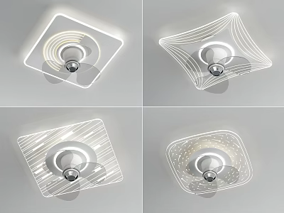 Ceiling Mounted Air Conditioner Fan With Modern Decorative Grilles And Unique Patterns 3d model