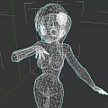 Woman in Red Bikini with Short Brown Hair Green Eyes Posing 3D Animated Character