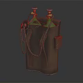 Commercial Equipment With Two Green Gas Cylinders In Brown Leather Case And Metal Valves