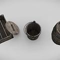 Agricultural Equipment Rustic Wooden Barrel Bucket and Box for Farming Storage