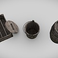 Vintage Medieval Wooden Barrel Wine Barrel Wooden Case 3d model