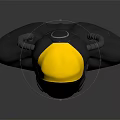 Futuristic Black And Yellow Mechanical Head Model With Sci Fi Design Details