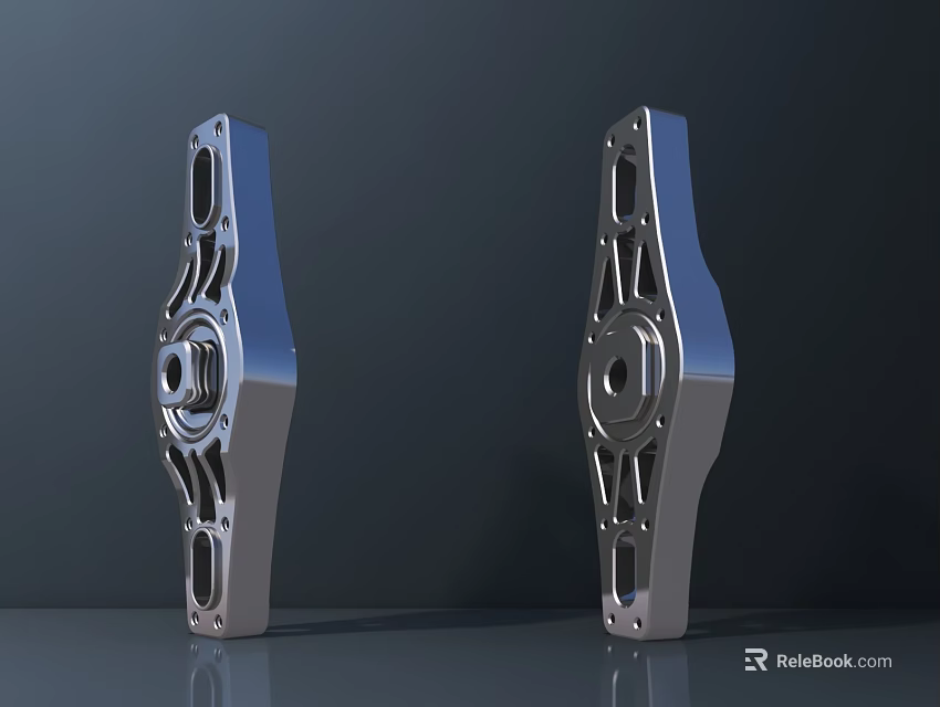 Road Infrastructure Metal Components Featuring Symmetrical Design And Structural Holes 3d model 