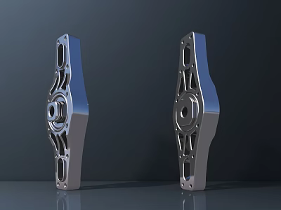 Road Infrastructure Metal Components Featuring Symmetrical Design And Structural Holes 3d model