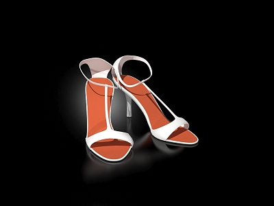 Ladies high heels white 3d model