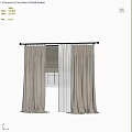 Beige Velvet Curtains With Sheer Panels For Bright Home Window Interior