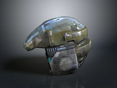 Modern Camouflage Tactical Helmet With Metallic Finish And Protective Sleek Design 3d model