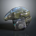 Modern Camouflage Tactical Helmet With Metallic Finish And Protective Sleek Design
