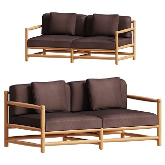 Double sofa chair 3d model