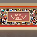 Collage of People's Smile Photos on Display Wall with Smile Sign