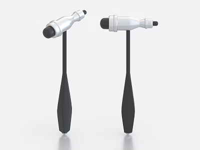 Handheld Medical Devices With Silver Black Handles And Black Round Head Design 3d model